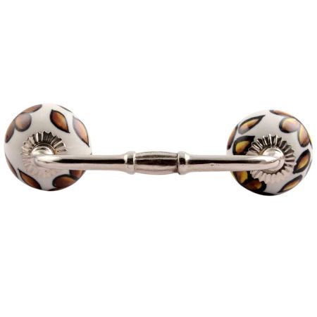 Brown Hibiscus Flower Ceramic Bridge Handle